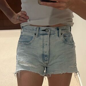 Moussy Vintage Light Wash Jean Shorts